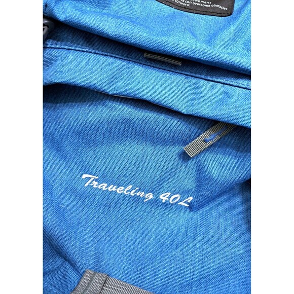 Hiking Backpack 40L Mountaintop Outdoor Adventure Traveling Blue w Rain Cover - Picture 3 of 13